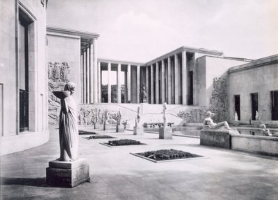 Interior courtyard of the Museum of Modern Art at the Paris International Exposition by French Photographer